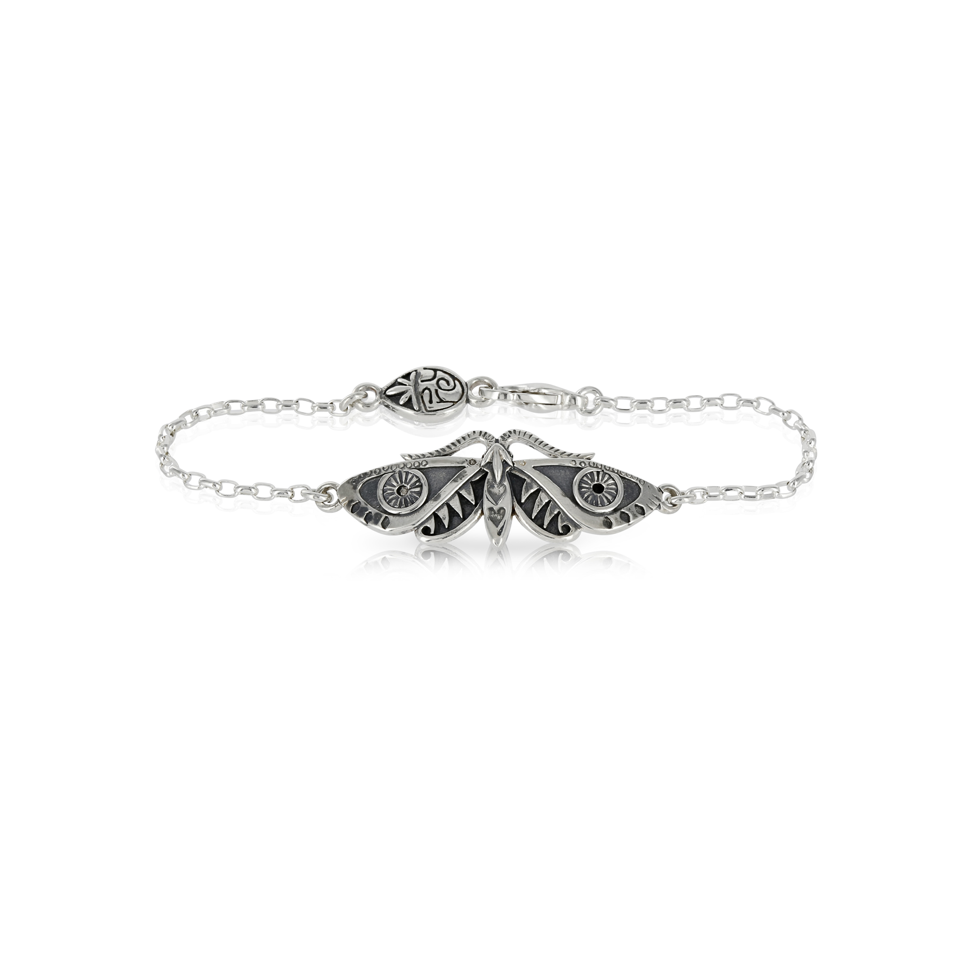 Silver Moth Bracelet by Prey Jewellery