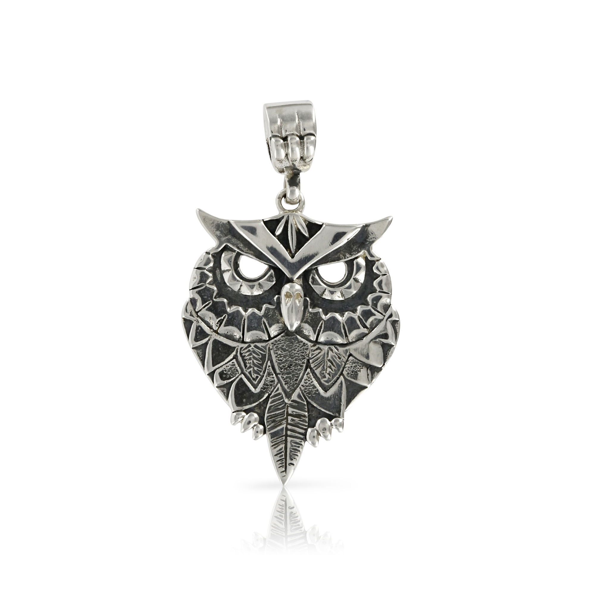 Silver Owl Pendant by Prey Jewellery