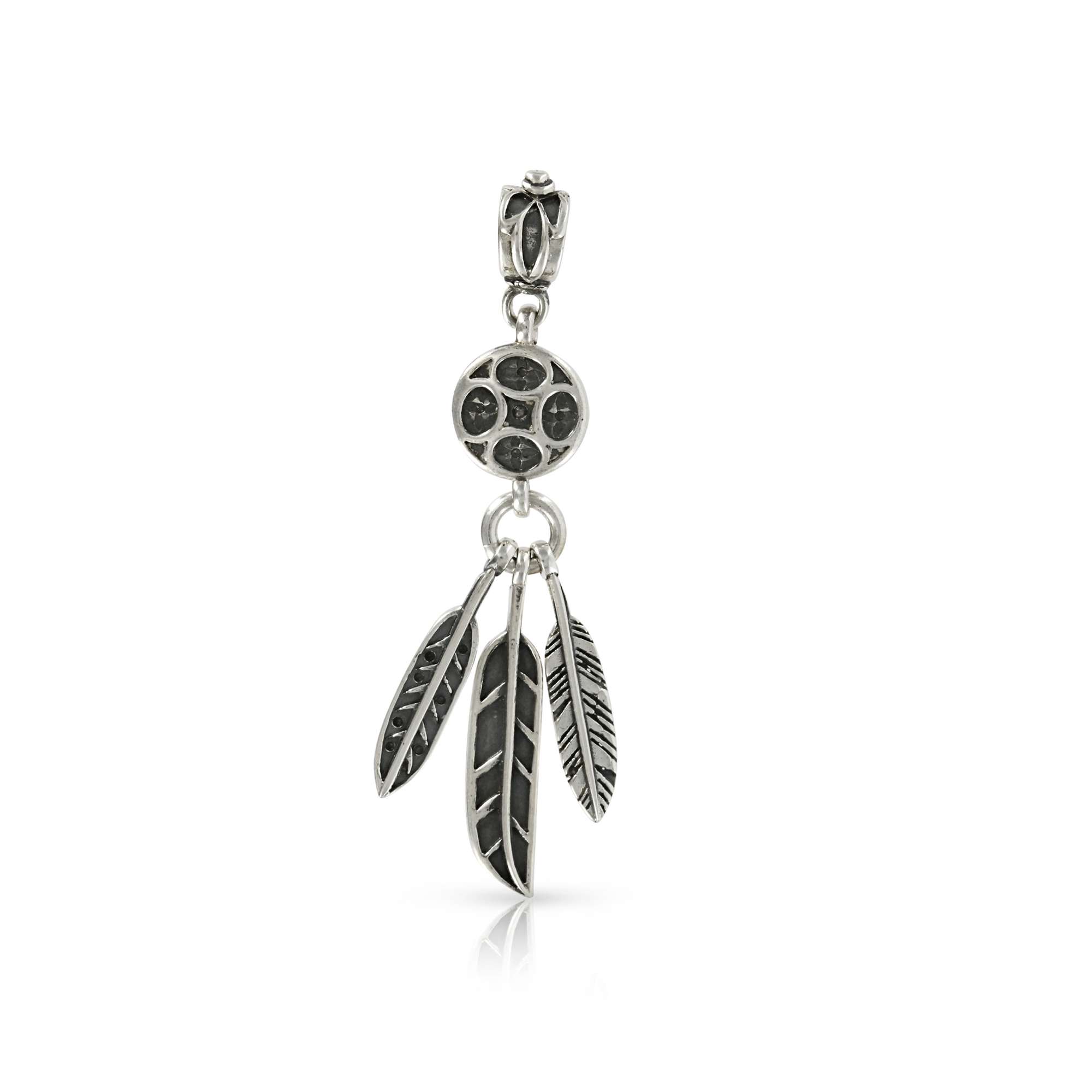 Silver Feathers Pendant by Prey Jewellery