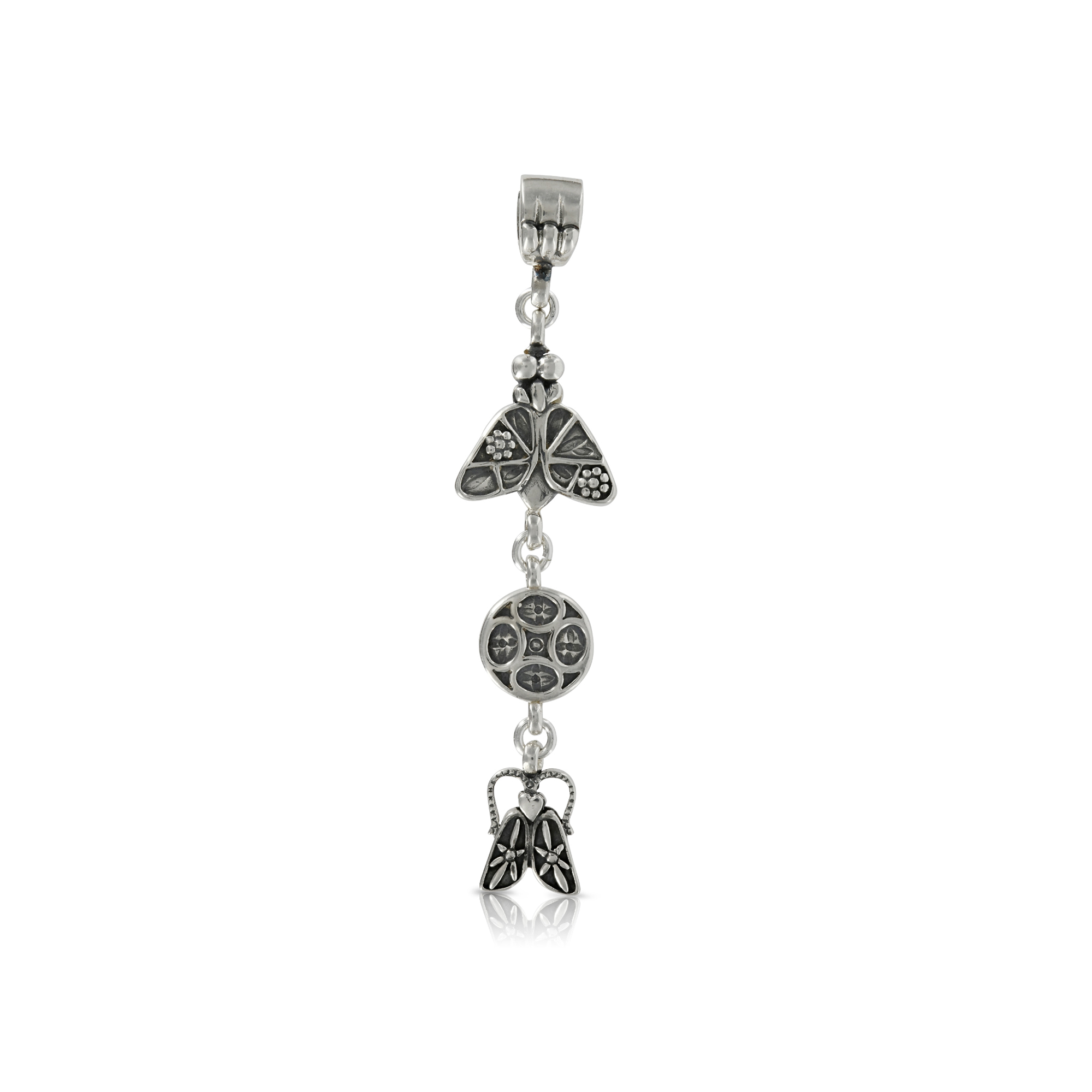 Silver Fly and Bug Pendant by Prey Jewellery