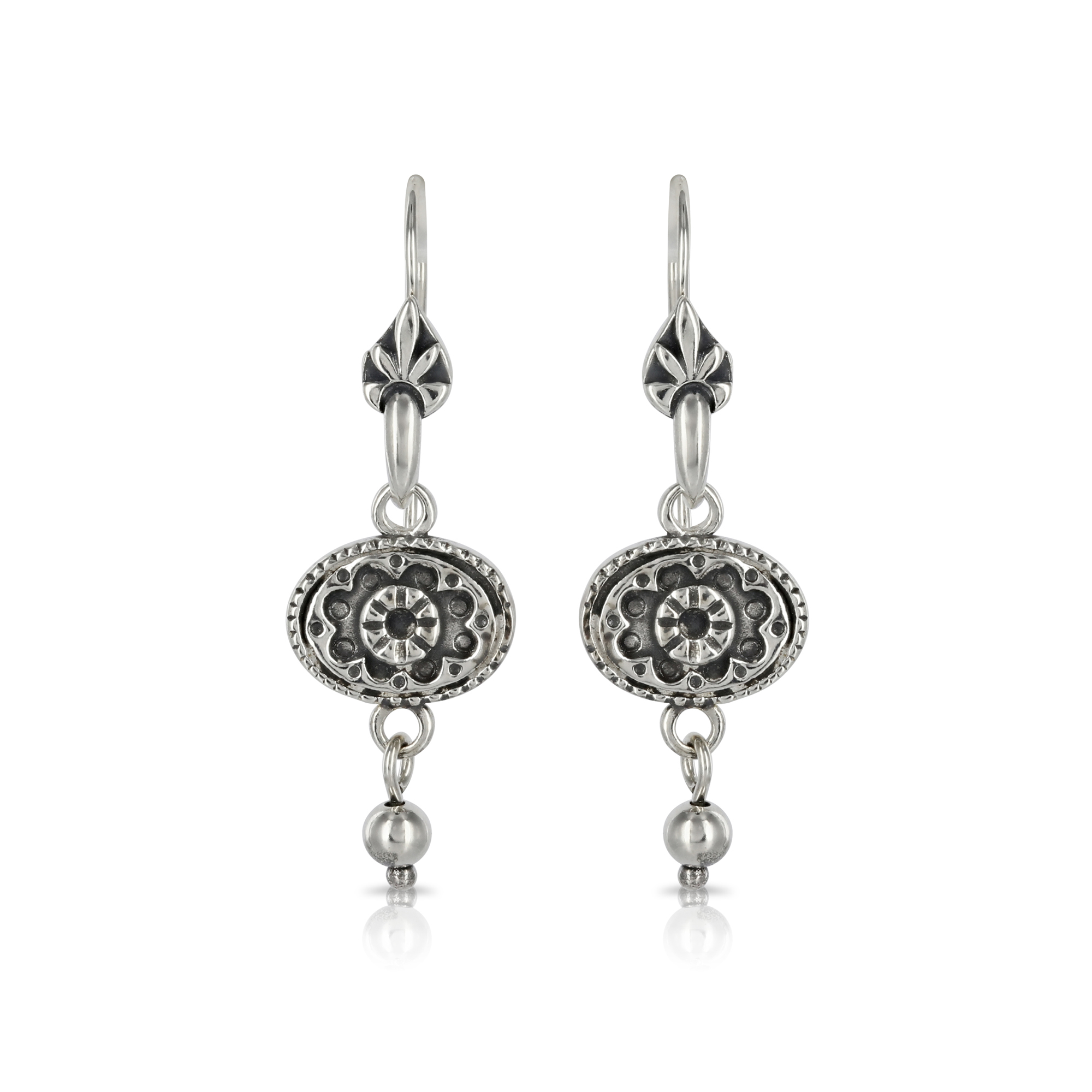 Silver Oval Earrings by Prey Jewellery