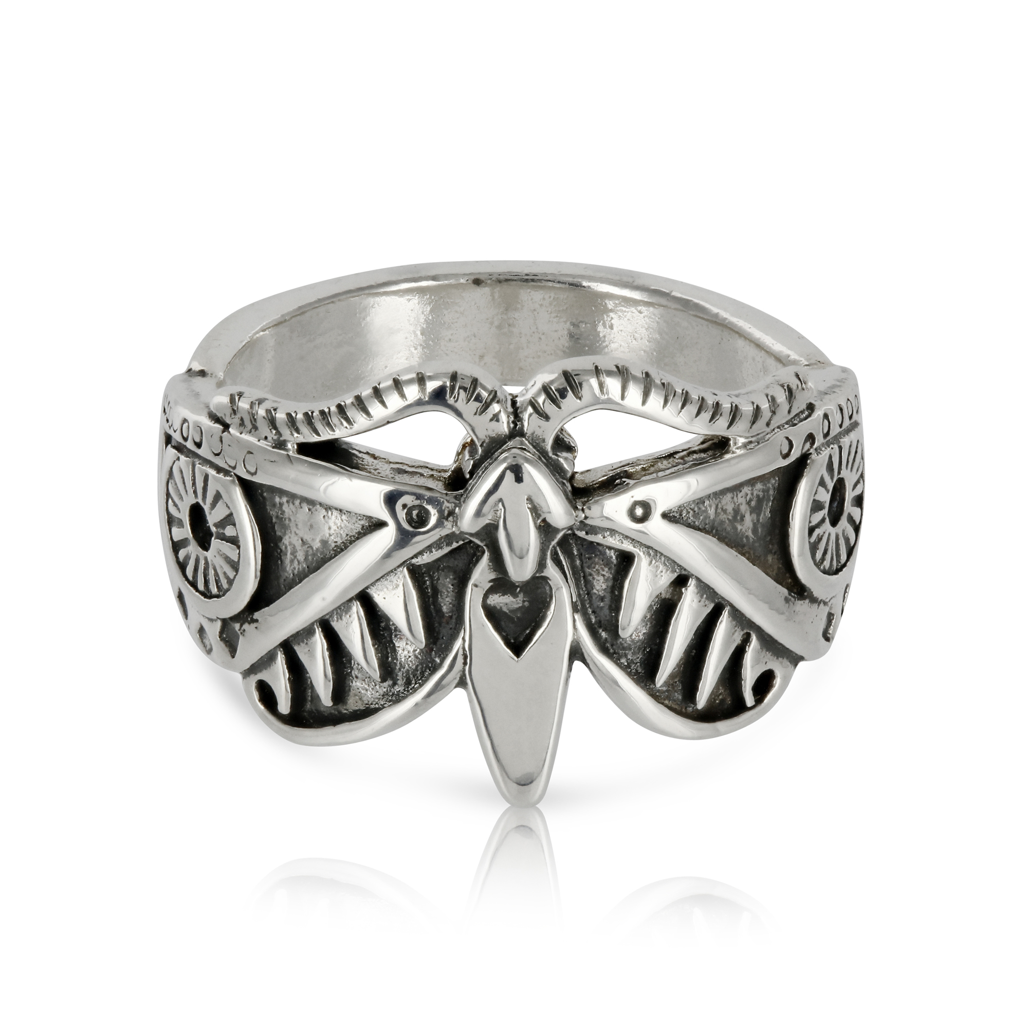 Silver Moth Ring by Prey Jewellery