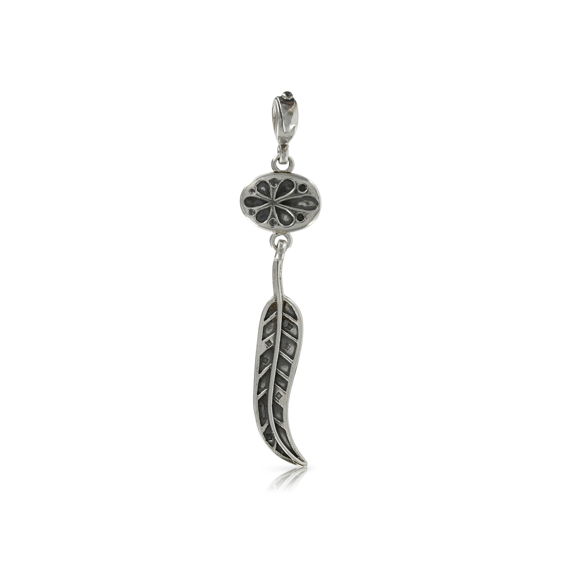 Feather and Oval Pendant back.
