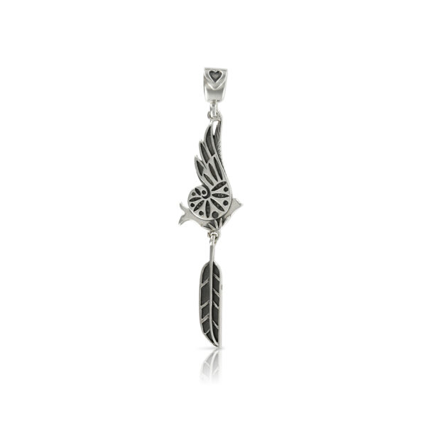 Large Bird and Feather Pendant back.