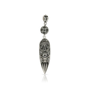 Silver Teardrop and Round Bead Pendant by Prey Jewellery