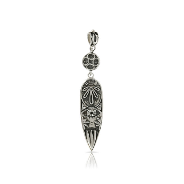 Silver Teardrop and Round Bead Pendant by Prey Jewellery