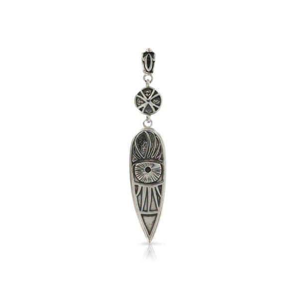 Silver Teardrop and Round Bead Pendant - Image 3