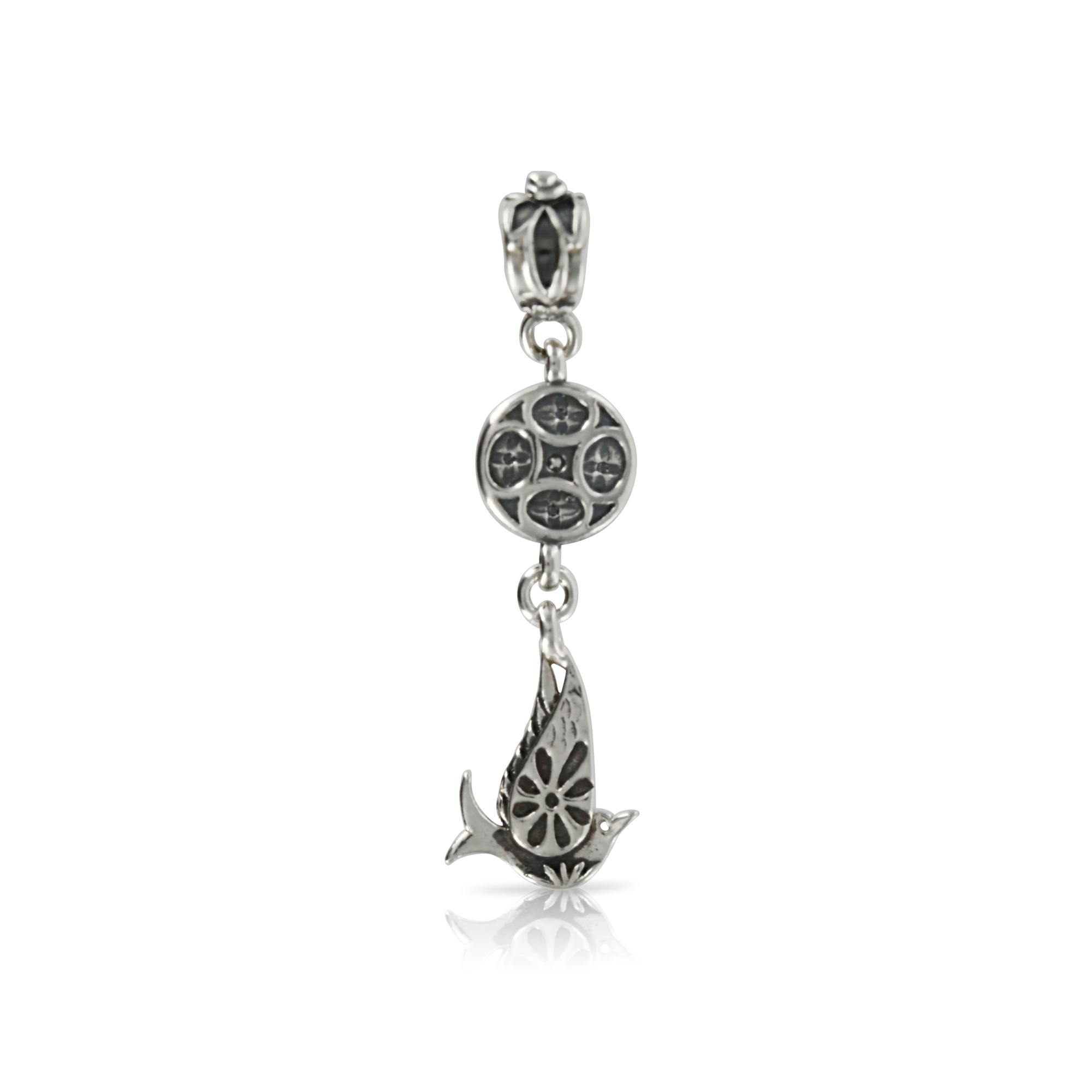 Small Silver Bird Pendant by Prey Jewellery