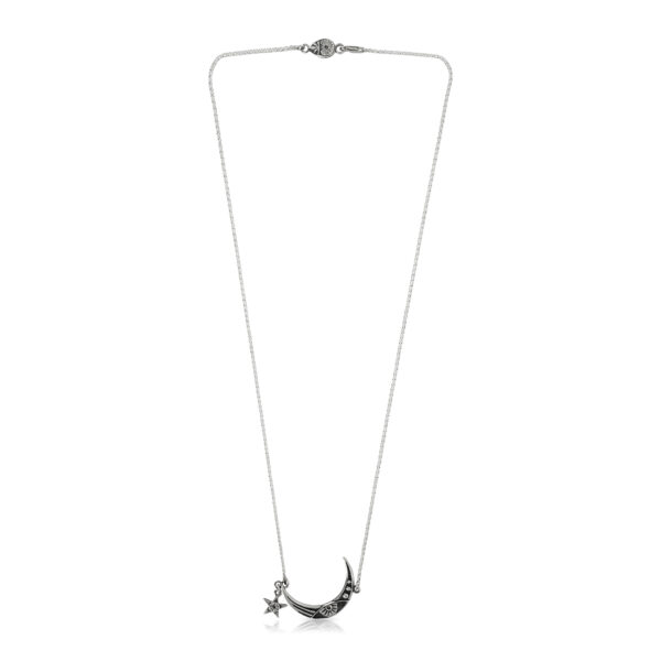 Silver Moon and Star Necklace - Image 3