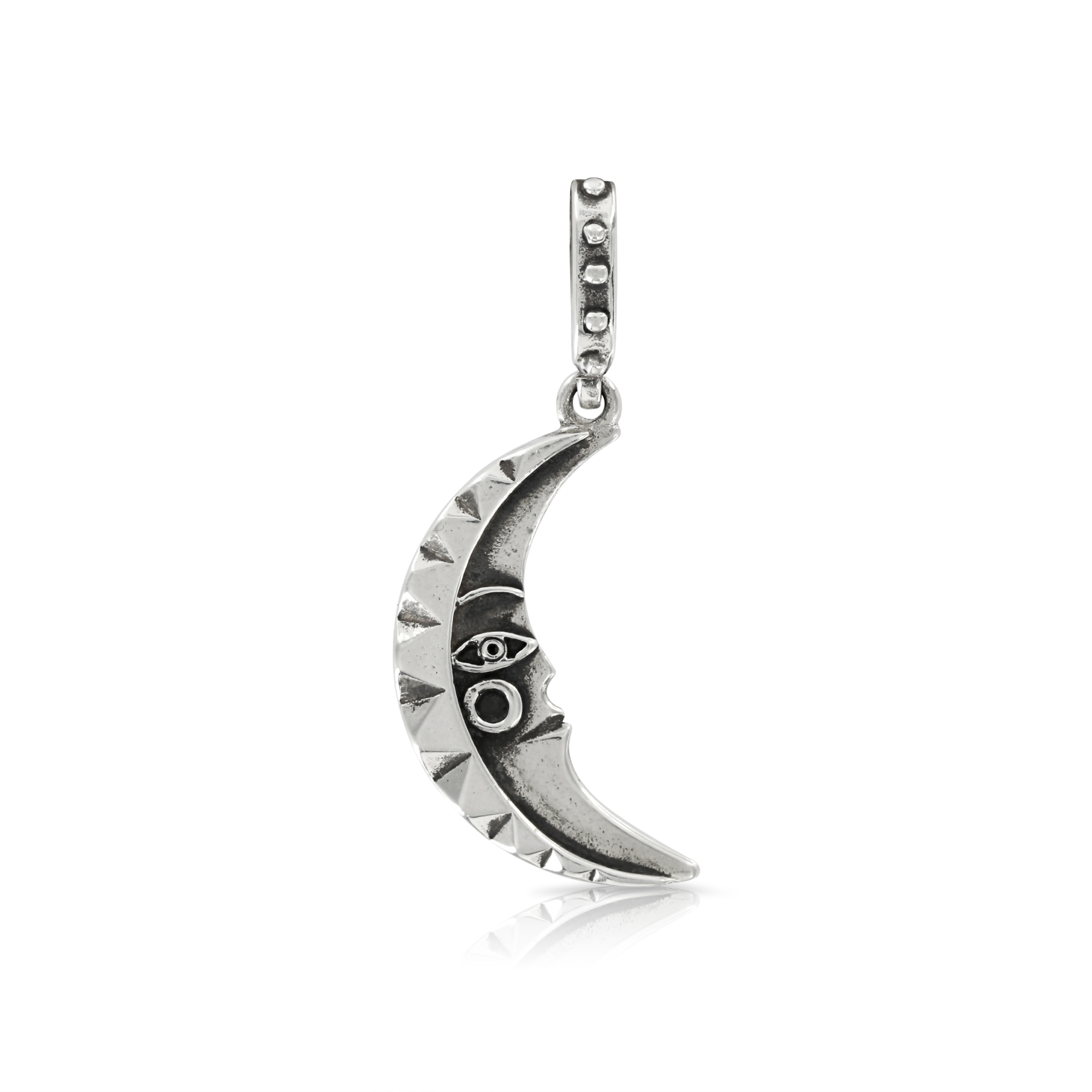 Silver Moon Face Pendant