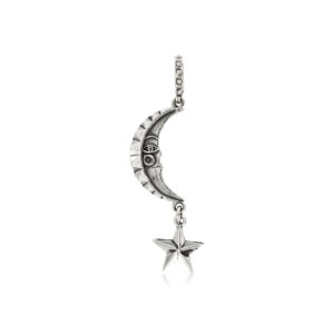 Silver Moon with Star Pendant
