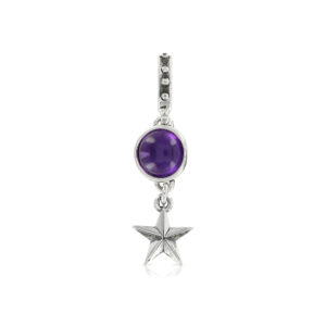 Silver Star and Amethyst Pendant