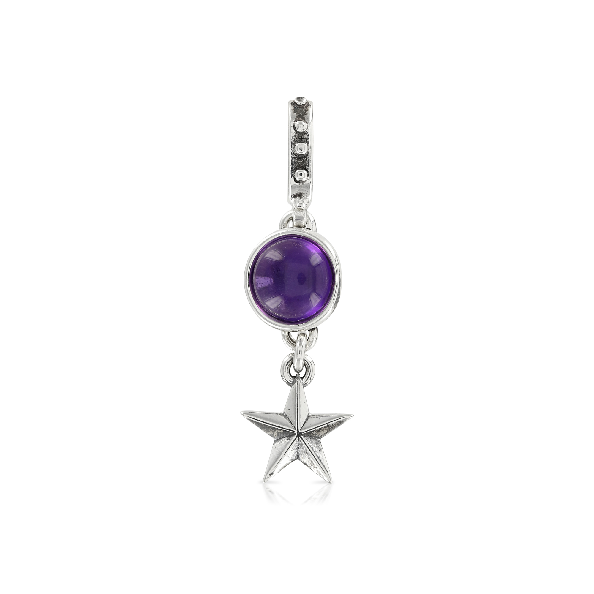 Silver Star and Amethyst Pendant