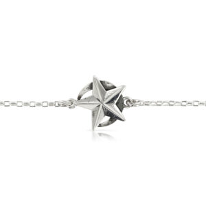 Silver Star and Moon Bracelet