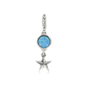 Silver Star and Opal Pendant