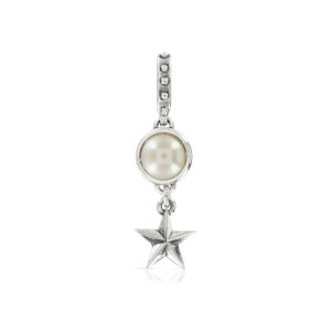 Silver Star and Pearl Pendant