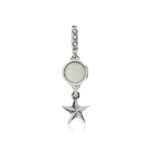 Silver Star and White Opal Pendant