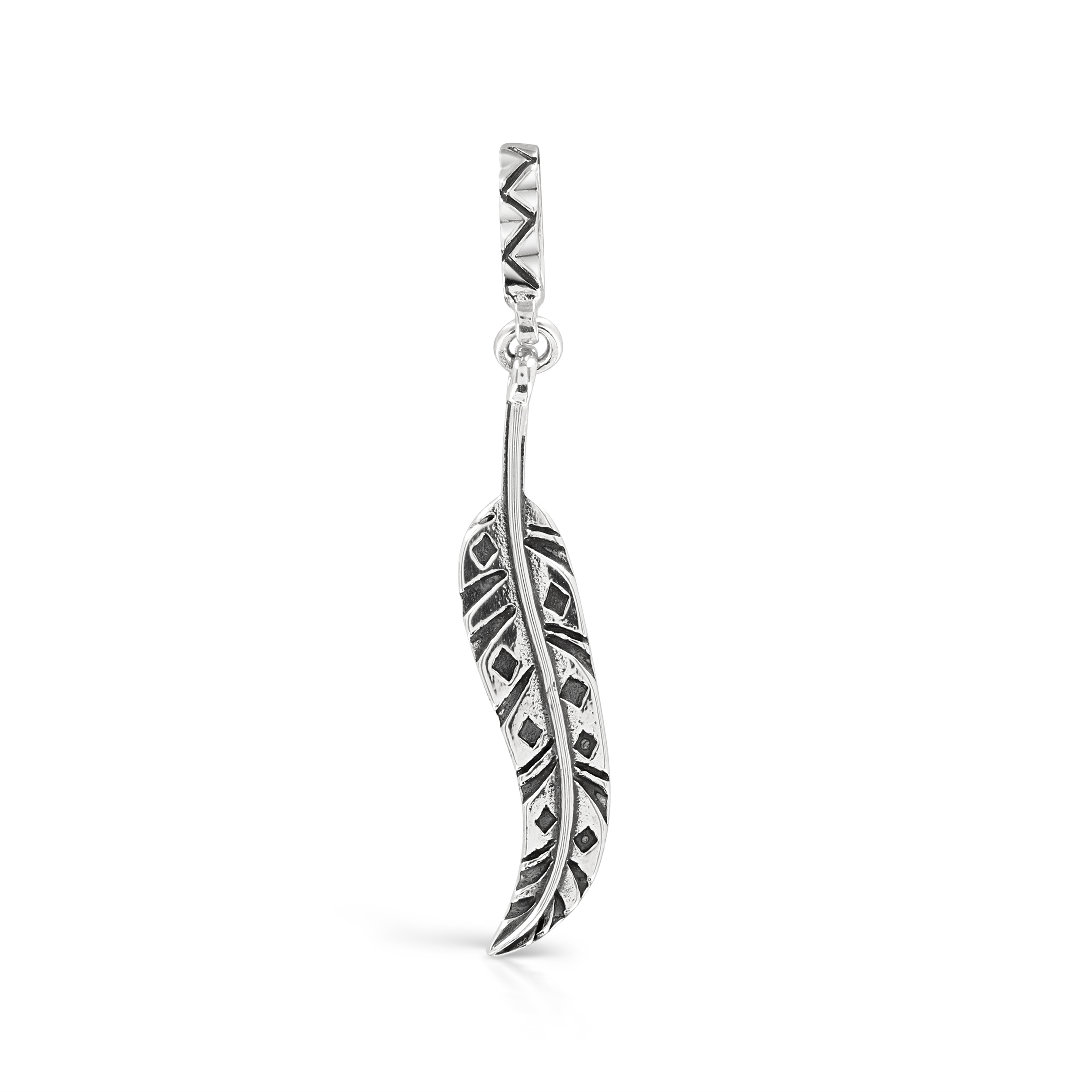 Silver Large Feather Pendant | Prey Jewellery