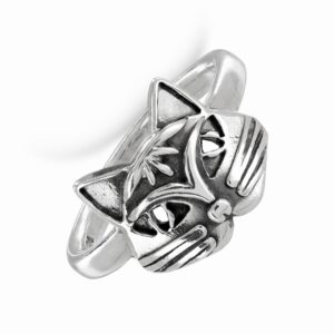 Silver Cat Ring
