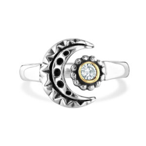 Silver moon ring