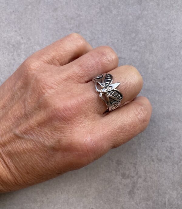 Silver Moth Ring - Image 3