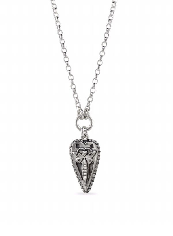 Dragonfly Heart on ring necklace