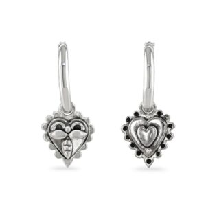 Heart on hoop earring