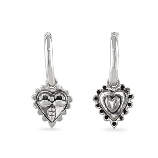 Heart on hoop earring