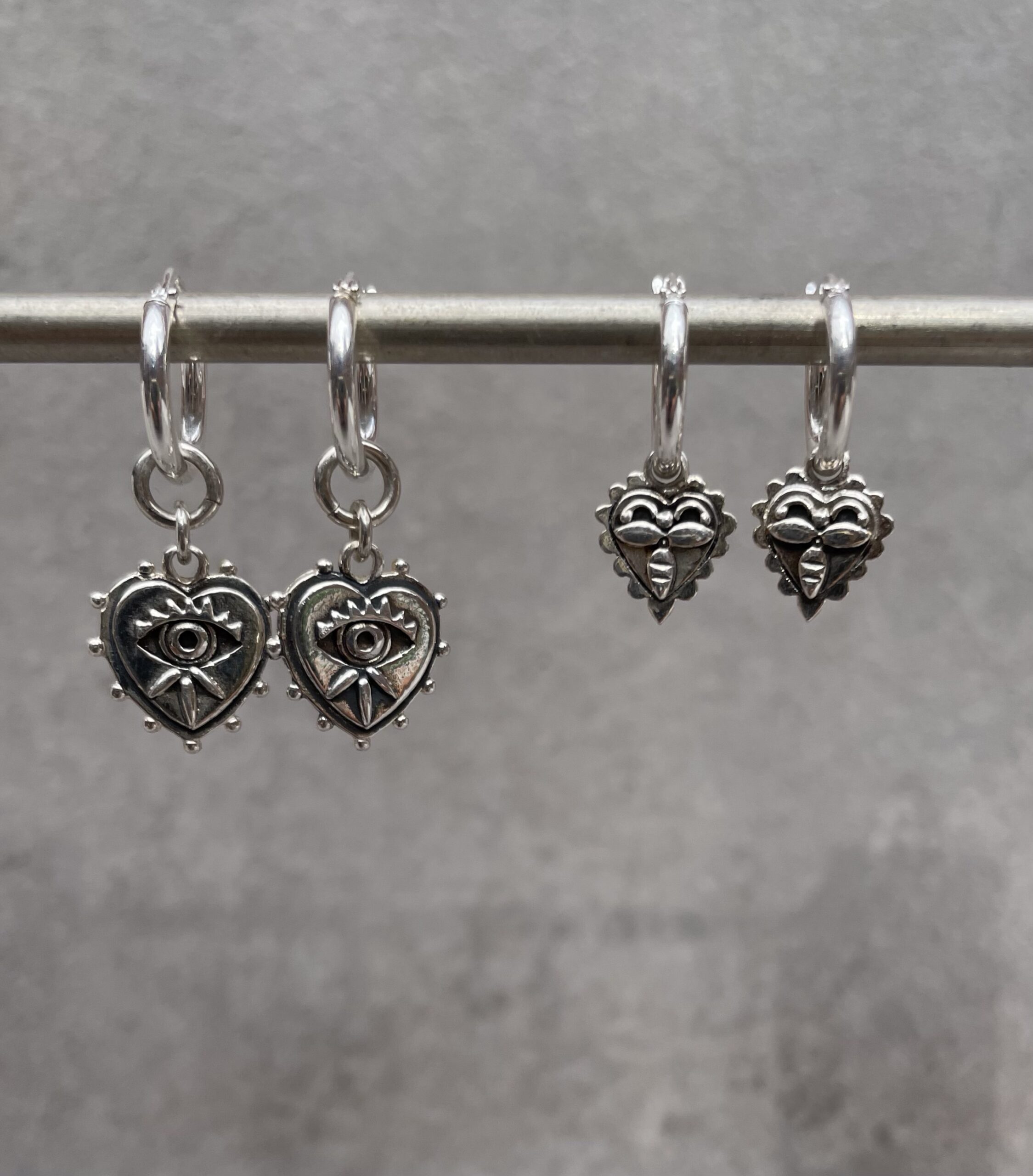 Heart on hoop earring - Image 3